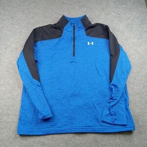 Under Armour Pullover Mens 2XL Blue ColdGear 1/4 Zip Long Sleeve Top 1259550